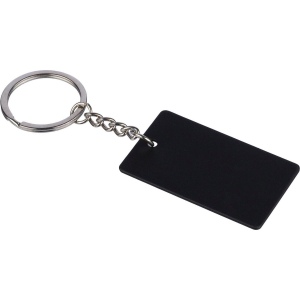 Porte-clés rectangulaire en acier inoxydable recyclé Jax 4