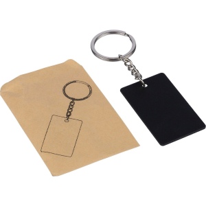 Porte-clés rectangulaire en acier inoxydable recyclé Jax 5