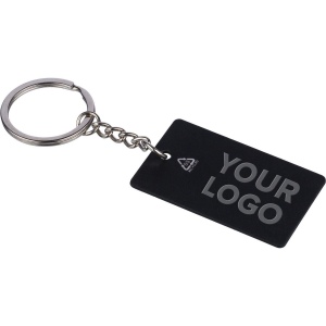 Porte-clés rectangulaire en acier inoxydable recyclé Jax 7