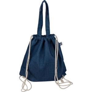 Sac à dos cordelette en denim recyclé Dex 5