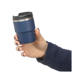 Mug double paroi de 175 ml en acier inoxydable recyclé Oli 16