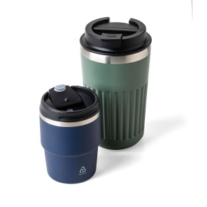 Mug double paroi de 175 ml en acier inoxydable recyclé Oli 10