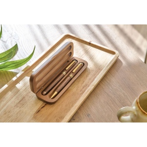 Coffret de stylos en bois de noyer Adelina 13