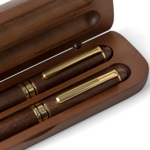 Coffret de stylos en bois de noyer Adelina 11