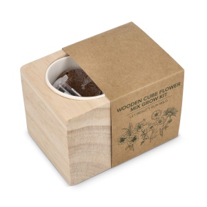 Ensemble de jardinières en bois FSC - Mélange de fleurs 6