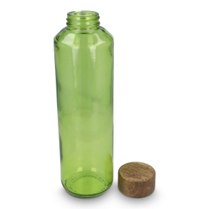 Bouteille d'eau en verre recyclé InSideOut ReuuZ avec bouchon en bois 650 ml 20