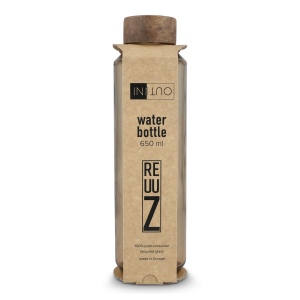 Bouteille d'eau en verre recyclé InSideOut ReuuZ avec bouchon en bois 650 ml 21