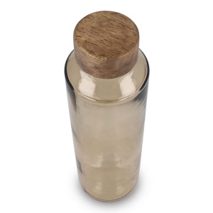 Bouteille d'eau en verre recyclé InSideOut ReuuZ avec bouchon en bois 650 ml 25