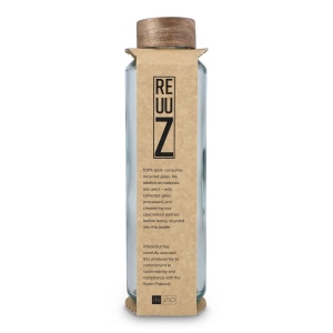 Bouteille d'eau en verre recyclé InSideOut ReuuZ avec bouchon en bois 650 ml 8