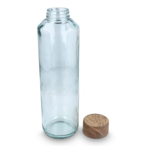 Bouteille d'eau en verre recyclé InSideOut ReuuZ avec bouchon en bois 650 ml 10