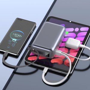 Batterie externe Nova 65W avec câble USB-C intégré, 30000 mAh 6