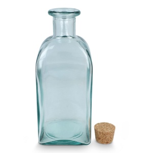 Bouteille en verre recyclé InSideOut Square ReuuZ avec bouchon en liège 1 L 6