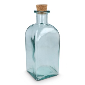 Bouteille en verre recyclé InSideOut Square ReuuZ avec bouchon en liège 1 L 2