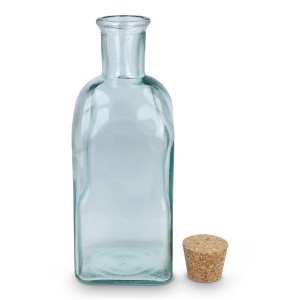 Bouteille en verre recyclé InSideOut Square ReuuZ avec bouchon en liège 500 ml 6