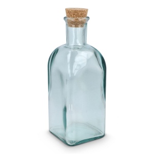 Bouteille en verre recyclé InSideOut Square ReuuZ avec bouchon en liège 500 ml 2