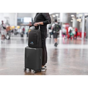UDINE. Sac avec un compartiment à ouverture complète en polyester recyclé haute densité 300D 16 pouces 4