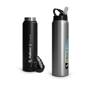BOUTEILLE GOURDE  INOX 1 L AVEC PAILLE 6
