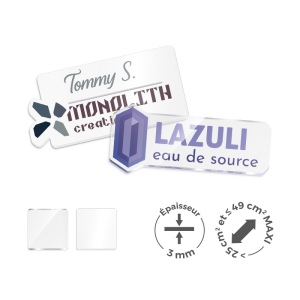 PMMA EP.3 mm SUR MESURE ENTRE 25 ET 49 cm2 MAXI
