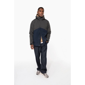 Parka 3-en-1 imperméable à capuche bicolore unisexe 40