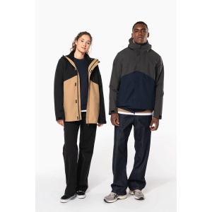 Parka 3-en-1 imperméable à capuche bicolore unisexe 43