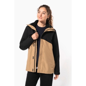 Parka 3-en-1 imperméable à capuche bicolore unisexe 45
