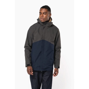 Parka 3-en-1 imperméable à capuche bicolore unisexe 48