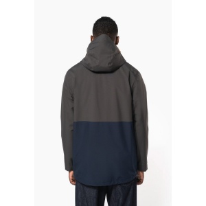 Parka 3-en-1 imperméable à capuche bicolore unisexe 49