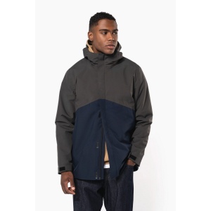 Parka 3-en-1 imperméable à capuche bicolore unisexe 52