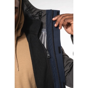 Parka 3-en-1 imperméable à capuche bicolore unisexe 57