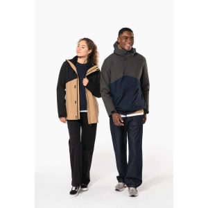 Parka 3-en-1 imperméable à capuche bicolore unisexe 63