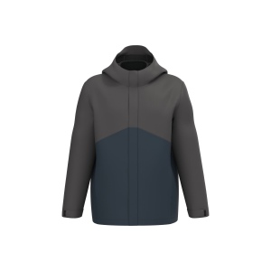 Parka 3-en-1 imperméable à capuche bicolore unisexe 4
