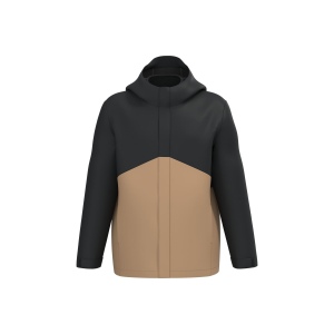 Parka 3-en-1 imperméable à capuche bicolore unisexe 3