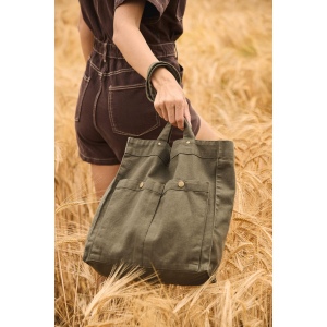 Sac à main à double poche frontale 13