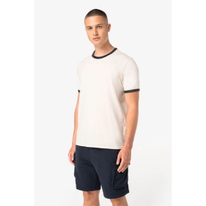 T-shirt ringer écoresponsable à bords contrastés effet délavé homme 48