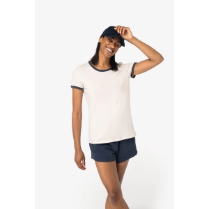 T-shirt ringer écoresponsable à bords contrastés effet délavé femme 23