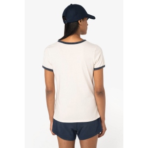 T-shirt ringer écoresponsable à bords contrastés effet délavé femme 24
