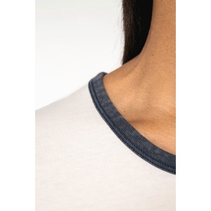 T-shirt ringer écoresponsable à bords contrastés effet délavé femme 12