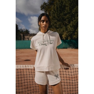 Sweat-shirt écoresponsable à capuche oversize sans manches French Terry femme 8