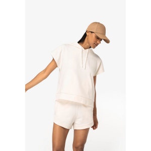 Sweat-shirt écoresponsable à capuche oversize sans manches French Terry femme