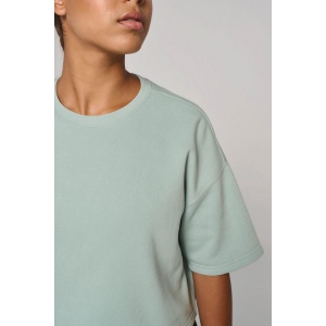Sweat-shirt crop à manches courtes col rond femme 24