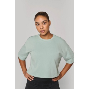 Sweat-shirt crop à manches courtes col rond femme 8