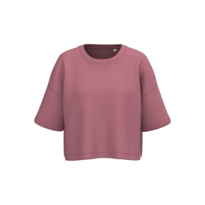 Sweat-shirt crop à manches courtes col rond femme 2