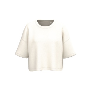 Sweat-shirt crop à manches courtes col rond femme 4