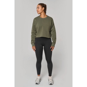 Sweat-shirt crop col rond femme 9