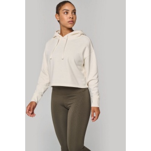 Sweat-shirt crop à capuche femme