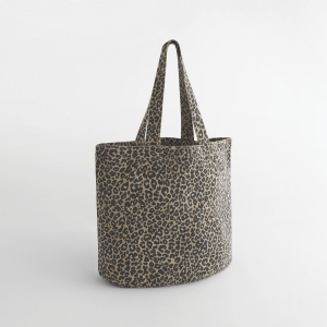 Sac cabas en toile imprimé léopard 2