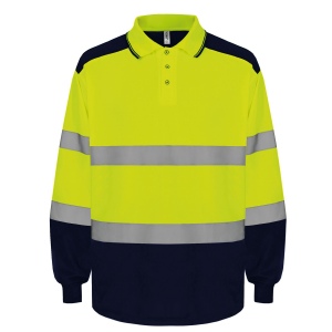 Polo bicolore manches longues haute visibilité 3