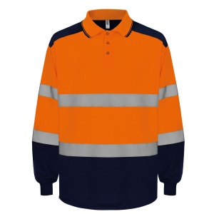 Polo bicolore manches longues haute visibilité 2