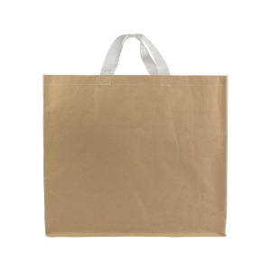Shopper avec soufflet en papier avec intérieur en PP 140 g/m2, anses courtes 3