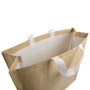 Shopper avec soufflet en papier avec intérieur en PP 140 g/m2, anses courtes 6